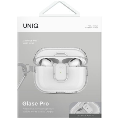 AirPods Pro 2 dėklas Uniq Glase Pro – skaidrus 1 AirPods Pro 2 dėklas Uniq Glase Pro – skaidrus 1