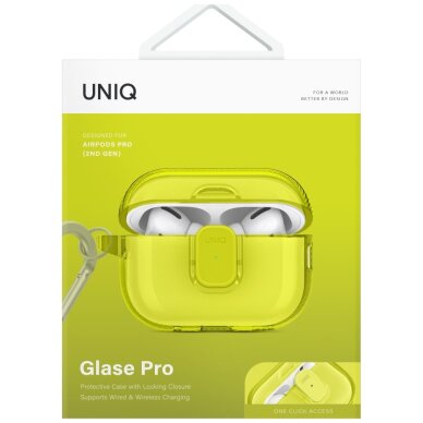 AirPods Pro 2 dėklas Uniq Glase Pro – geltonas 1 AirPods Pro 2 dėklas Uniq Glase Pro – geltonas 1