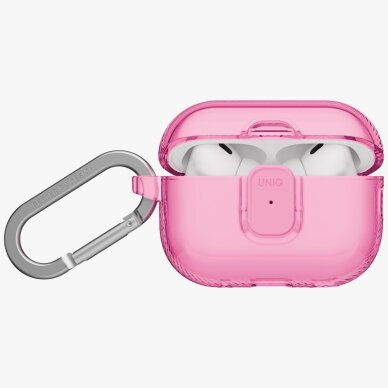AirPods Pro 3 Uniq Glase Pro Lock dėklas – skaidriai rožinis 1 AirPods Pro 3 Uniq Glase Pro Lock dėklas – skaidriai rožinis 1