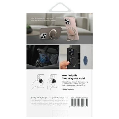 Magnetinis laikiklis Uniq Gripfit 360 su stoveliu – pilkas / flint gray 2