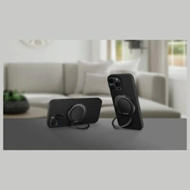 Magnetinis laikiklis Uniq Gripfit Premium 360 su stoveliu – juodas / carbon black 3