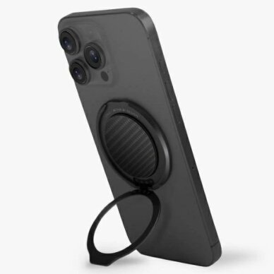 Magnetinis laikiklis Uniq Gripfit Premium 360 su stoveliu – juodas / carbon black