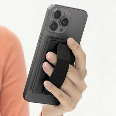 Dėklas Uniq Heldro ID magnetic wallet with support and band - Juodas 1 Dėklas Uniq Heldro ID magnetic wallet with support and band - Juodas 1