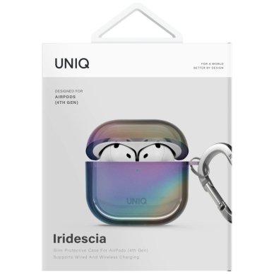 AirPods 4 Uniq Iridescia kabinamas dėklas - holo daugiaspalvis 3