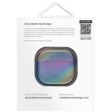 AirPods 4 Uniq Iridescia kabinamas dėklas - holo daugiaspalvis 4