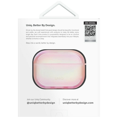 AirPods Pro 2 Uniq Iridescia kabinamas dėklas - holo rožinis 4