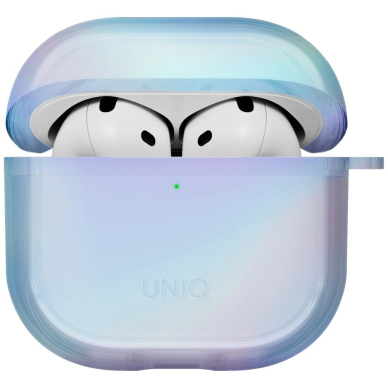 AirPods 4 Uniq Iridescia kabinamas dėklas - holo mėlynas 1