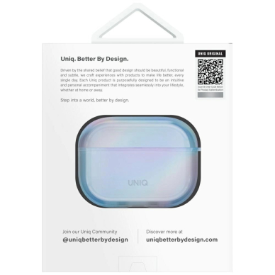 AirPods Pro 2 Uniq Iridescia kabinamas dėklas - holo mėlynas 4