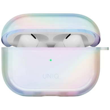AirPods Pro 2 Uniq Iridescia kabinamas dėklas - holo baltas 1 AirPods Pro 2 Uniq Iridescia kabinamas dėklas - holo baltas 1