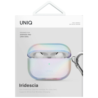 AirPods Pro 2 Uniq Iridescia kabinamas dėklas - holo baltas 3 AirPods Pro 2 Uniq Iridescia kabinamas dėklas - holo baltas 3