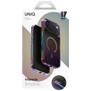 iPhone 17 Pro Uniq Iridescia MagClick Charging dėklas – margaspalvis 5 iPhone 17 Pro Uniq Iridescia MagClick Charging dėklas – margaspalvis 5