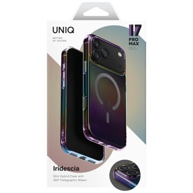 iPhone 17 Pro Max Uniq Iridescia MagClick Charging dėklas – margaspalvis 5 iPhone 17 Pro Max Uniq Iridescia MagClick Charging dėklas – margaspalvis 5