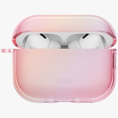 AirPods Pro 3 Uniq Iridescia Hang dėklas – skaidrus rožinis 3 AirPods Pro 3 Uniq Iridescia Hang dėklas – skaidrus rožinis 3