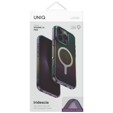 Uniq Iridescia Magclick Charging Dėklas skirtas iPhone 16 Pro - Juodas 3 Uniq Iridescia Magclick Charging Dėklas skirtas iPhone 16 Pro - Juodas 3