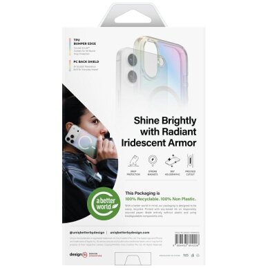 iPhone 17 Uniq Iridescia Magclick dėklas – daugiaspalvis 6