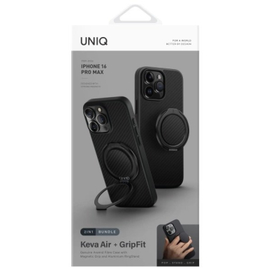 Uniq Keva Air iPhone 16 Pro Max 6.9&quot; Magclick Charging Dėklas Juodas/carbon Juodas 1