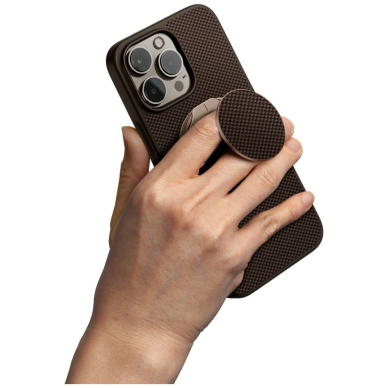 Uniq Keva Air Magclick Charging GripFit Dėklas skirtas iPhone 16 Pro Max - Rudas 3