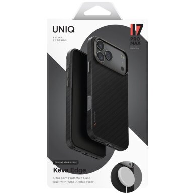 iPhone 17 Pro Max Uniq Keva EDGE MagClick Charging dėklas – juodas 5 iPhone 17 Pro Max Uniq Keva EDGE MagClick Charging dėklas – juodas 5