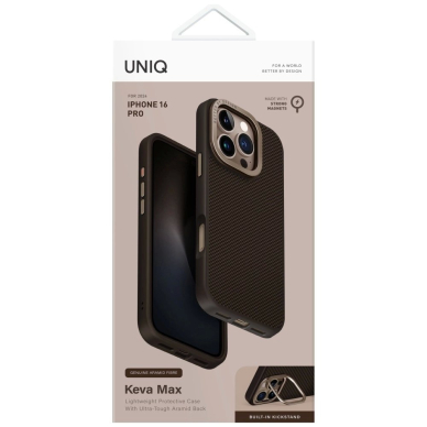 Uniq Keva Max Magclick Charging Camera Stand Dėklas skirtas iPhone 16 Pro - Rudas 7