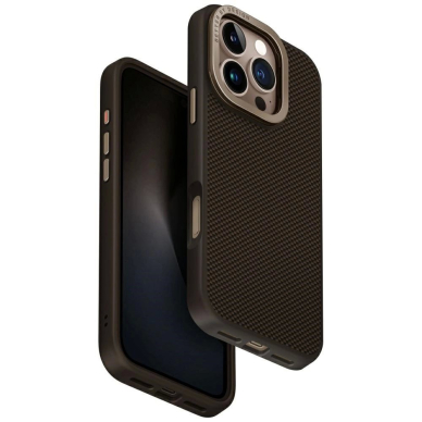 Uniq Keva Max Magclick Charging Camera Stand Dėklas skirtas iPhone 16 Pro - Rudas