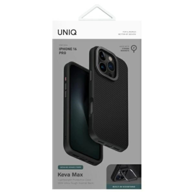 iPhone 16 Pro – Uniq Keva Max Magclick Charging dėklas - Juodas 6