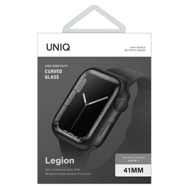 Uniq Legion Dėklas skirtas Apple Watch Series 7/8/ /9 41mm Juodas/Juodas 1