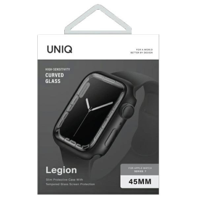Uniq Legion Dėklas skirtas Apple Watch Series 7/8/9 45mm Juodas/Juodas 1