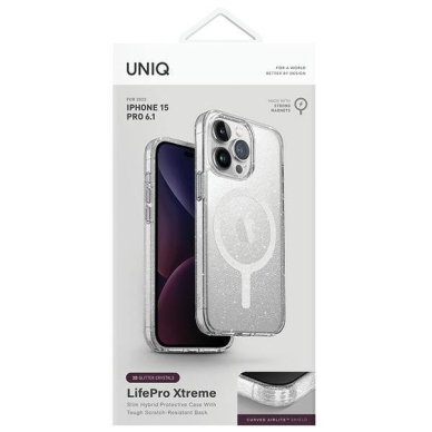 Dėklas Uniq LifePro Xtreme iPhone 15 Pro 6.1 case Magclick Charging Permatomas/tinsel lucent 1 Dėklas Uniq LifePro Xtreme iPhone 15 Pro 6.1 case Magclick Charging Permatomas/tinsel lucent 1