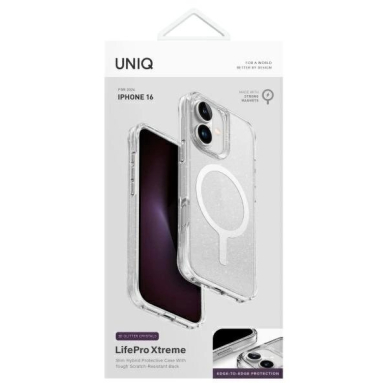 iPhone 16 – Uniq LifePro Xtreme Magclick Charging dėklas - Skaidrus 3