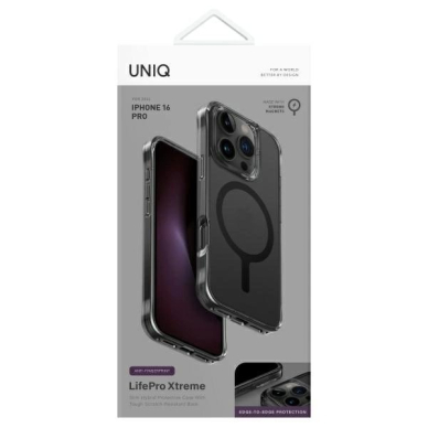 iPhone 16 Pro – Uniq LifePro Xtreme Magclick Charging dėklas - Pilkas 3