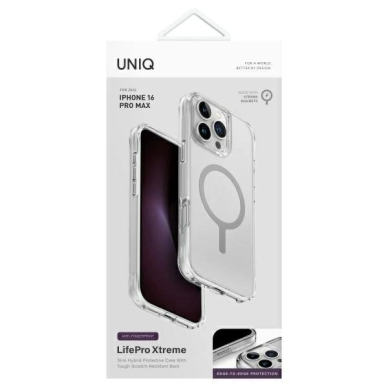 iPhone 16 Pro Max – Uniq LifePro Xtreme Magclick Charging dėklas - Skaidrus 3