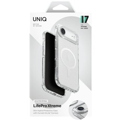 iPhone 17 Air dėklas Uniq LifePro Xtreme Magclick Charging – permatomas su blizgučiais 5 iPhone 17 Air dėklas Uniq LifePro Xtreme Magclick Charging – permatomas su blizgučiais 5
