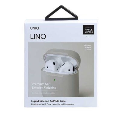 AirPods 1/2 Gen Uniq Lino dėklas – smėlinis 9