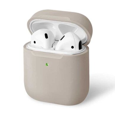 AirPods 1/2 Gen Uniq Lino dėklas – smėlinis