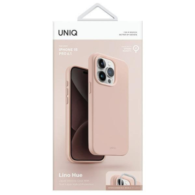 Dėklas Uniq Lino Hue iPhone 15 Pro 6.1 case Magclick Charging rožinis/blush rožinis 3 Dėklas Uniq Lino Hue iPhone 15 Pro 6.1 case Magclick Charging rožinis/blush rožinis 3