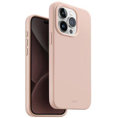 Dėklas Uniq Lino Hue iPhone 15 Pro 6.1 case Magclick Charging rožinis/blush rožinis Dėklas Uniq Lino Hue iPhone 15 Pro 6.1 case Magclick Charging rožinis/blush rožinis