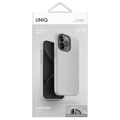 Dėklas Uniq Lino Hue iPhone 15 Pro Max 6.7 case Magclick Charging light pilkos spalvos/chalk pilkos spalvos 3 Dėklas Uniq Lino Hue iPhone 15 Pro Max 6.7 case Magclick Charging light pilkos spalvos/chalk pilkos spalvos 3