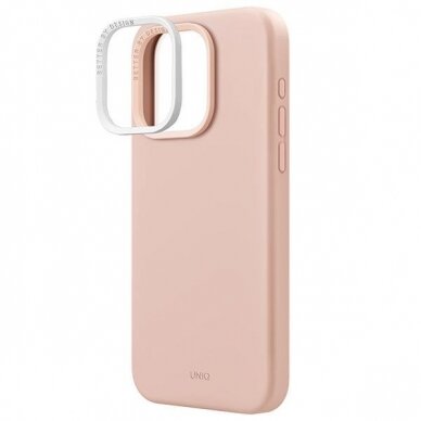 Dėklas Uniq Lino Hue iPhone 15 Pro Max 6.7  case Magclick Charging rožinis/blush rožinis 2
