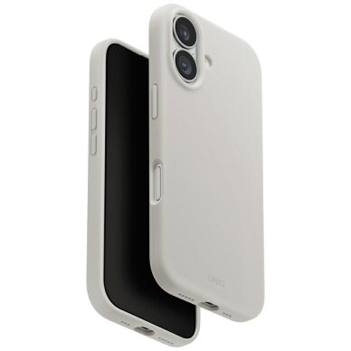 iPhone 17 dėklas Uniq Lino, Magclick Charging – pilkas