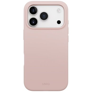 iPhone 17 Pro dėklas Uniq Lino, Magclick Charging – rožinis 1