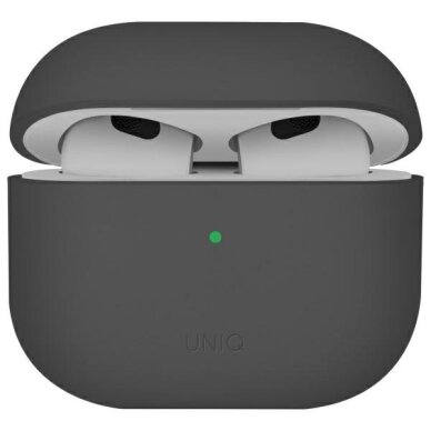 AirPods 4 Uniq Lino Silicone dėklas – pilkas