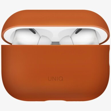 AirPods Pro 3 Uniq Lino silikoninis dėklas – oranžinis 2