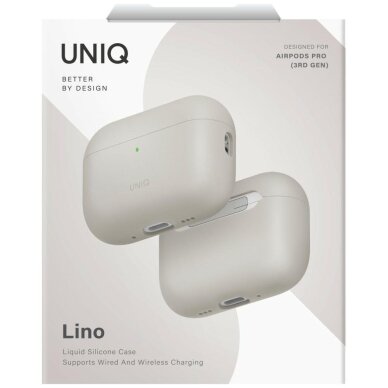 AirPods Pro Uniq Lino Silicone dėklas – smėlinis 5 AirPods Pro Uniq Lino Silicone dėklas – smėlinis 5