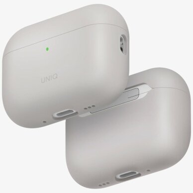 AirPods Pro Uniq Lino Silicone dėklas – smėlinis AirPods Pro Uniq Lino Silicone dėklas – smėlinis