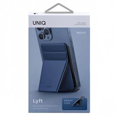 Uniq Lyft magnetinis telefono stovas su snap-on kortelių laikikliu – mėlynas 8