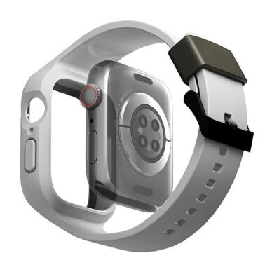 Apple Watch 45/44 mm Uniq Monos 2in1 rinkinys (dirželis + dėklas) – pilkas 1 Apple Watch 45/44 mm Uniq Monos 2in1 rinkinys (dirželis + dėklas) – pilkas 1