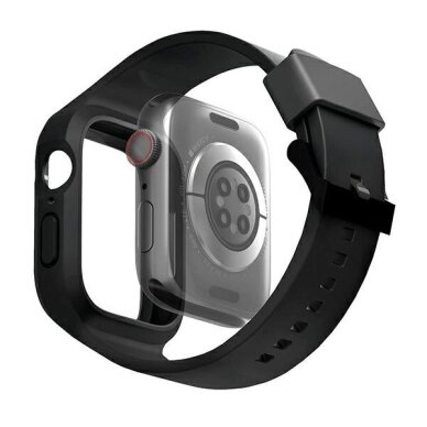 Apple Watch 45/44 mm Uniq Monos 2in1 rinkinys (dirželis + dėklas) – juodas 1