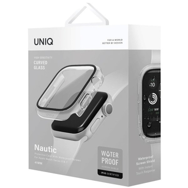 Uniq Nautic Apple Watch Series 7/8/9 41mm Dėklas Permatomas/Dove Permatomas 5