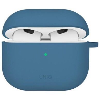 AirPods 4 Uniq Nexo su silikoniniais kabliukais dėklas – mėlynas AirPods 4 Uniq Nexo su silikoniniais kabliukais dėklas – mėlynas