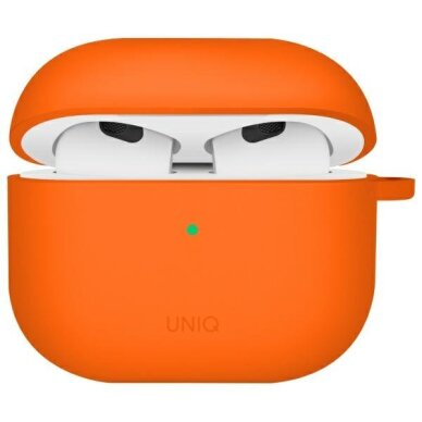 AirPods 4 Uniq Nexo su silikoniniais kabliukais dėklas – oranžinis AirPods 4 Uniq Nexo su silikoniniais kabliukais dėklas – oranžinis